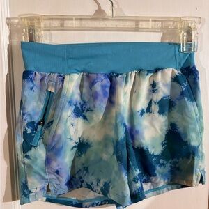 all in motion Girls Teal and Blue Tie-Dye Athletic Shorts